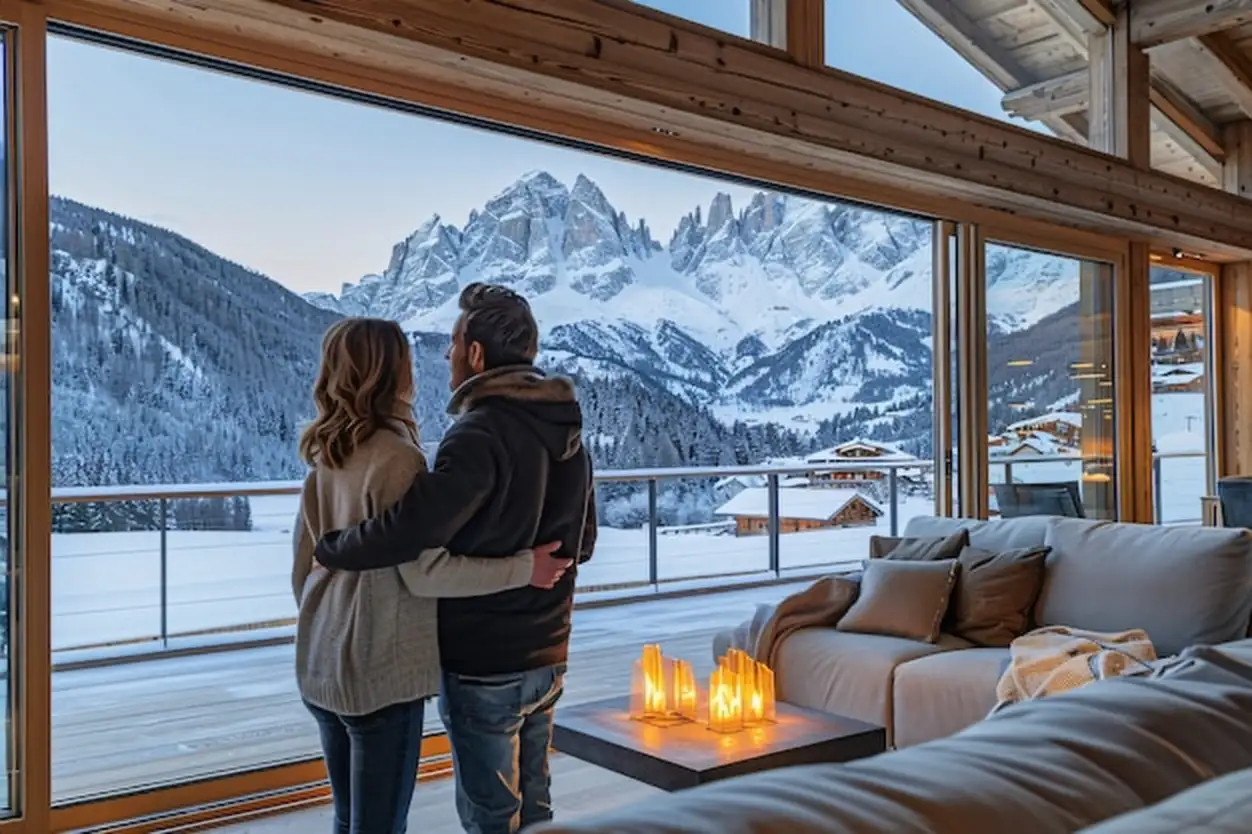 People relaxing in their wooden home