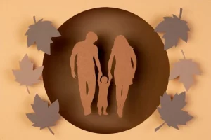 Autumn composition in paper style