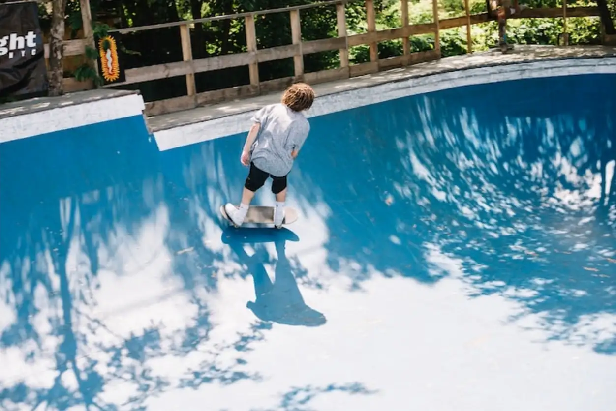 Skater man riding on ramp