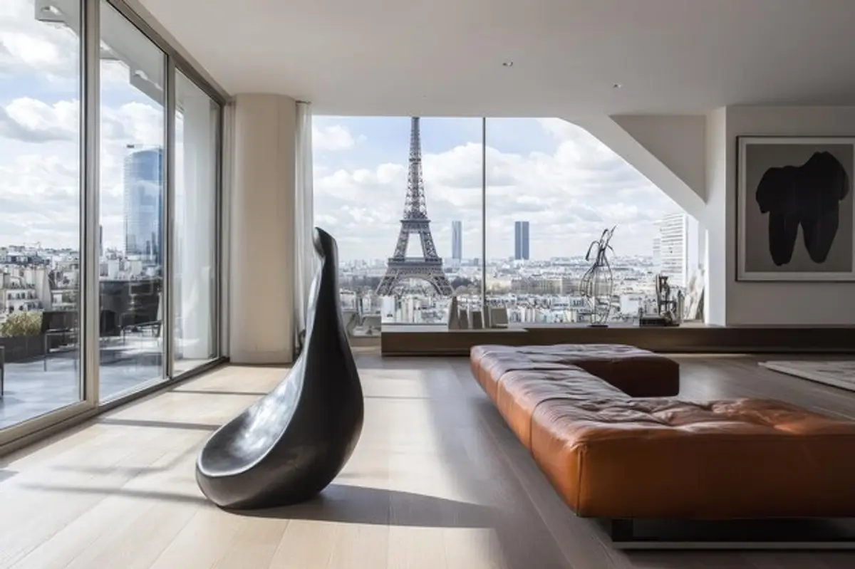 appartement moderne Asnières Seine vue skyline Paris