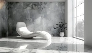 béton ciré sol salon moderne