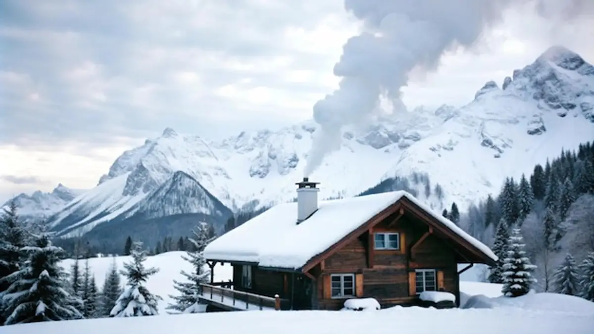 chalet Alpe d'Huez neige vue montagnes