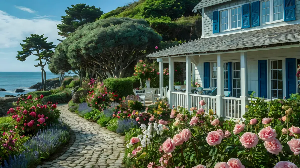 maison littoral jardin